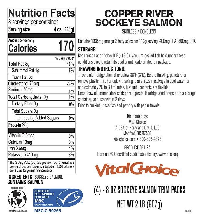 MSC Copper River Sockeye Salmon Bulk Bits & Pieces, 8-oz packs (4)